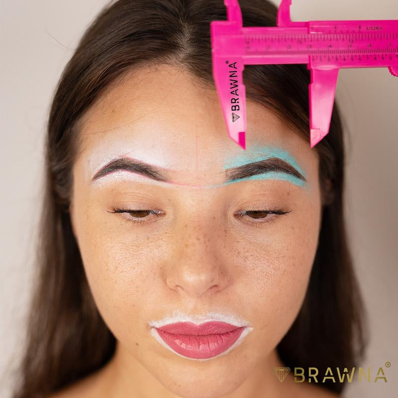 BRAWNA White and Pink Mapping String for Brows and Lips Measuring - PMU, Microblading, Brow Tint Supplies - Eyebrow Lamination Eyebrow Razors