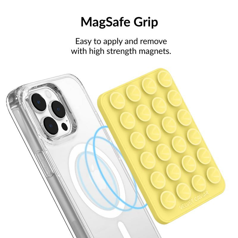 Velvet Caviar Yellow Mightygrip Magsafe Mount - Suction Cup Phone Case Mount Compatible with Magsafe Devices Only - Magnetic Silicone Grip