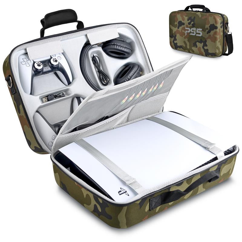 Carrying Case Compatible with PS5, Hard Shell Carry Case Travel Bag, Organizer Protective Case for Playstation 5 Console,Dual Controller and Accessories