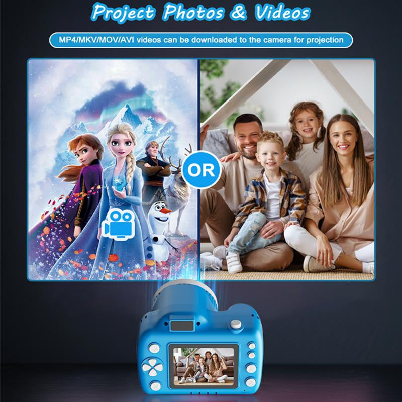 Children'S Camera Toys for Boys and Girls Aged 3-12, Toddler Camera with Projector, 4K HD Selfie Digital Video Camera, Downloadable Music, Best Holiday Gift. Video Creator, Photo Creator, Children'S Vlog Maker, Children'S Memory Recorder