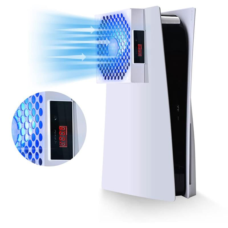G-STORY PS5 Cooling Fan, PS5 Fan Cooler System, Speed Automatically Adjusted by Temperature, Low Noise, RGB LED Accessories Console Cover Ps5 Accessories Gamesircontroller
