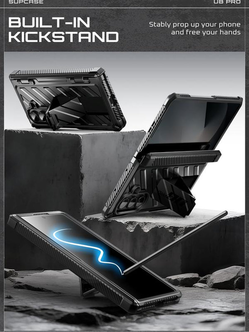 SUPCASE for Samsung Galaxy Z Fold 7 Case with Kickstand UB Pro Built-In Tempered Glass Screen Protector Hinge Coverage Military-Grade Protection Full-Body Heavy-Duty Rugged Phone Case Magsafe Compatible Anti-Slip Grip Support Magnetic Wireless