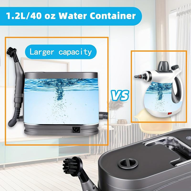 99% Sterilize Handheld Steam Cleaner | 1.2L & 11 Tools for Tile Grout/Car/Sofa | Rechargeable Cordless Carpet