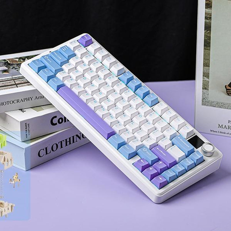 Aula F75 MAX Gasket-Mounted Hot- Swappable Wireless Mechanical Keyboard with TFT Screen and Knob, Gift for Friend, Gaming Accessories