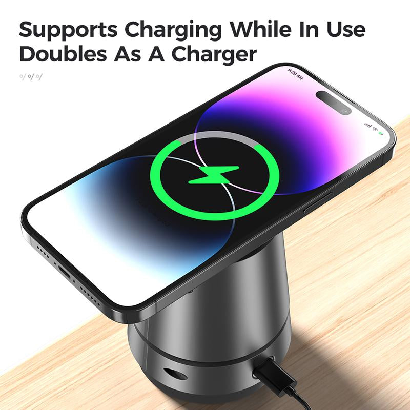 2025 New Upgraded 4-In-1 Auto Face Tracking Magsafe Selfie Stick and Wireless Charger Stand, 360 ° Rotation, Built in 2000Mah Battery, with Gesture Control Function,For Iphone&Android Selfie/Video Recording/Live Stream/Vlog