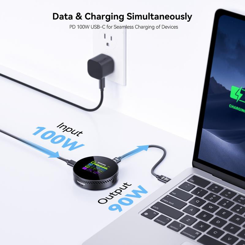 Dockcase Magnetic Visual M.2 2242 Nvme SSD Enclosure, 10Gbps USB 3.2 Type-C, 100W PD, 3S PLP Data Protection, Fits 2242/2230 Nvme Pcie, Compatible with Magsafe for Iphone 16/15 Pro Max Prores