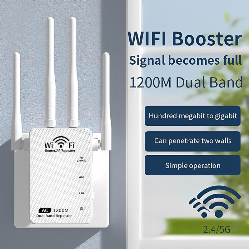 2025 Upgraded 5G Wifi Extender – Dual-Band 5Ghz/2.4Ghz, Covers up to 10,000 Sq. Ft., Supports 100 Devices, Perfect for Home, Office & Gifting