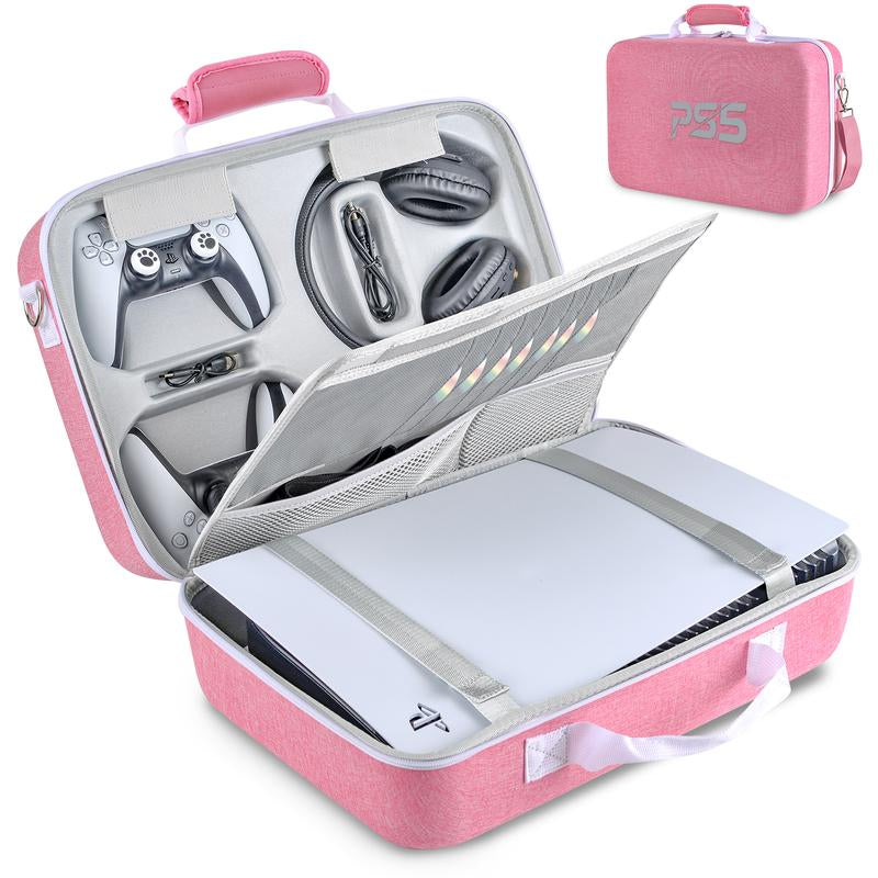 Carrying Case Compatible with PS5, Hard Shell Carry Case Travel Bag, Organizer Protective Case for Playstation 5 Console,Dual Controller and Accessories