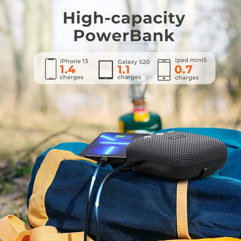TRIBIT Stormbox Micro 2 Portable Bluetooth Speaker, Bike Speaker with IP67 Waterproof, Bluetooth 5.3, 12H Playtime, Powerbank Wireless Speaker