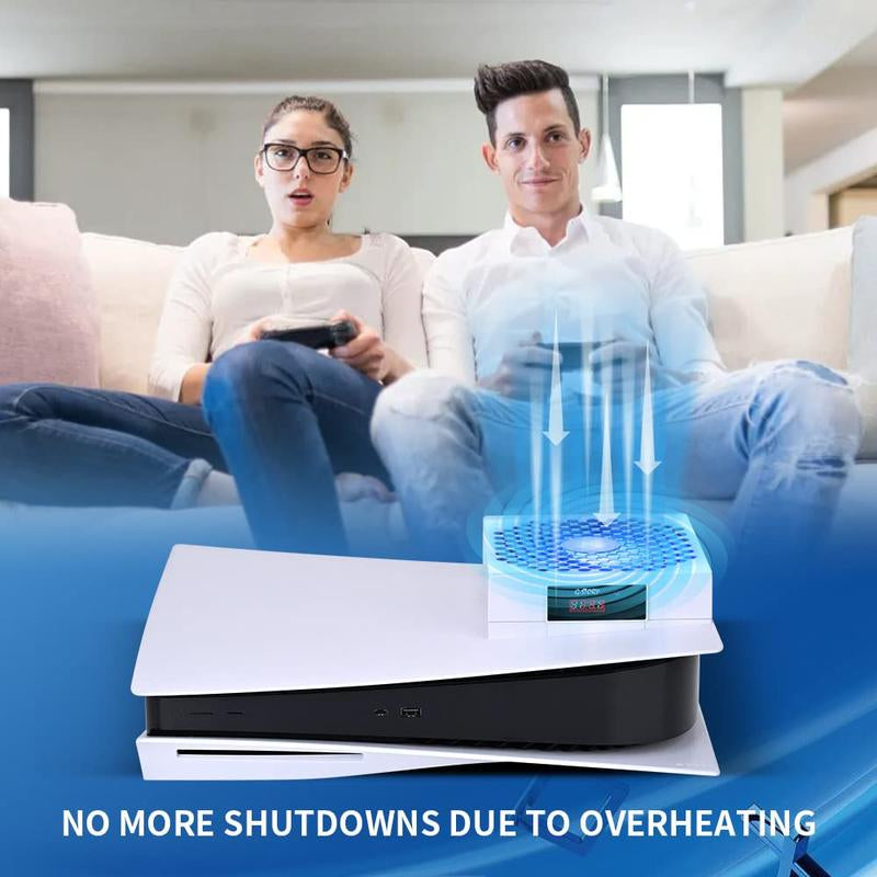 G-STORY PS5 Cooling Fan, PS5 Fan Cooler System, Speed Automatically Adjusted by Temperature, Low Noise, RGB LED Accessories Console Cover Ps5 Accessories Gamesircontroller