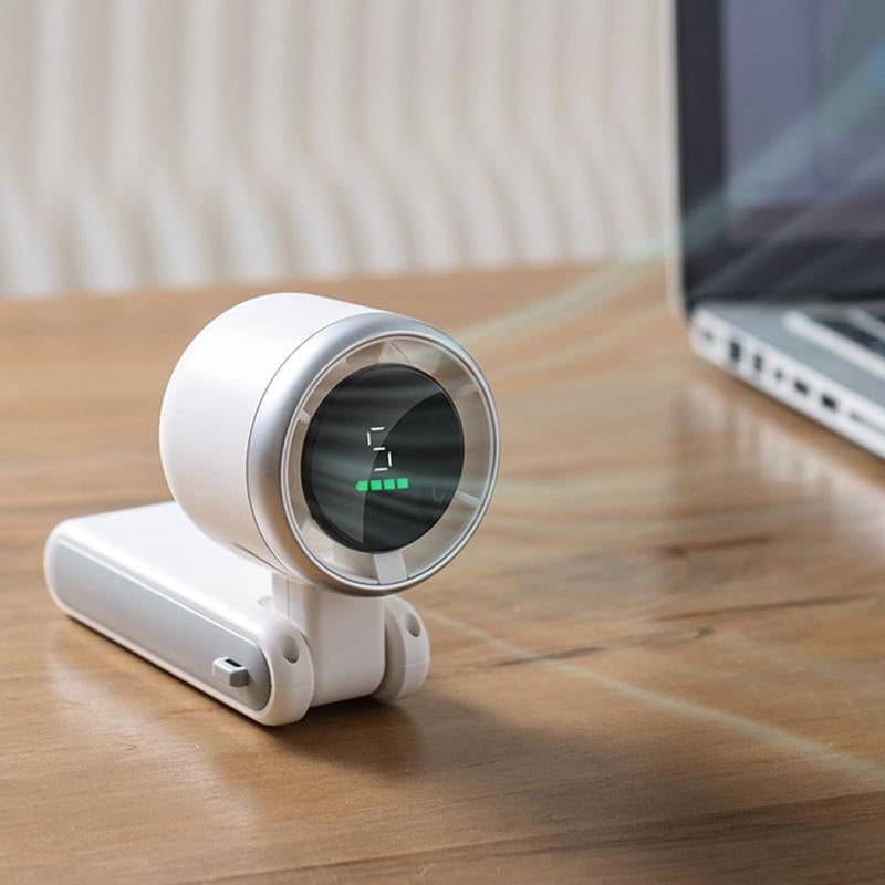 Portable Handheld Turbofan, Rechargeable 5-Speed Wind Adjustment Cooling Fan Suitable for Outdoor Activities and Travel