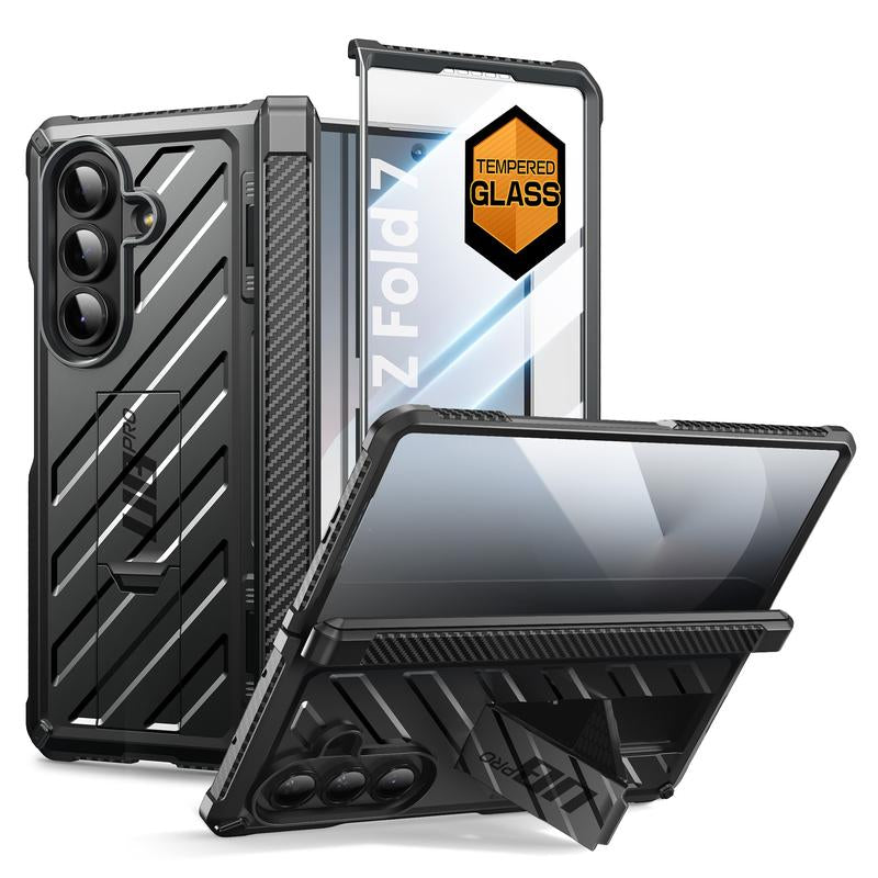 SUPCASE for Samsung Galaxy Z Fold 7 Case with Kickstand UB Pro Built-In Tempered Glass Screen Protector Hinge Coverage Military-Grade Protection Full-Body Heavy-Duty Rugged Phone Case Magsafe Compatible Anti-Slip Grip Support Magnetic Wireless