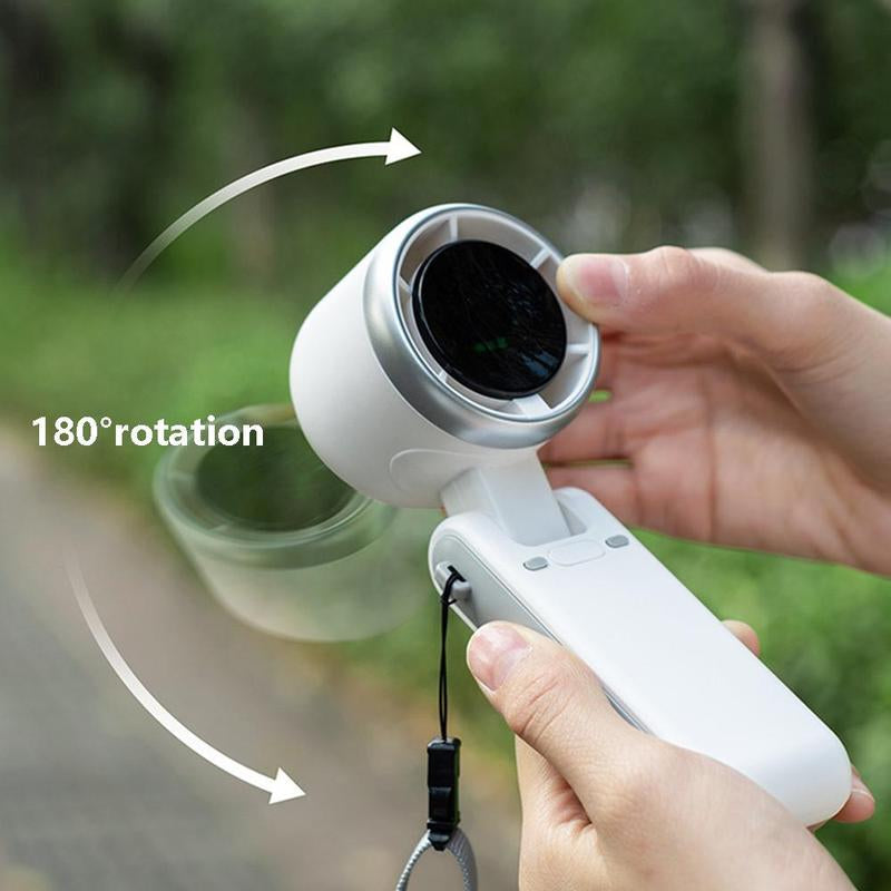 Portable Handheld Turbofan, Rechargeable 5-Speed Wind Adjustment Cooling Fan Suitable for Outdoor Activities and Travel
