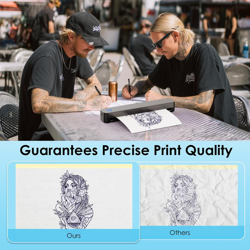 KNAON Tattoo Printer - Wireless Bluetooth Thermal Printer for Tattoo Artists & Beginners,Compatible with Smartphone,Tablet & PC