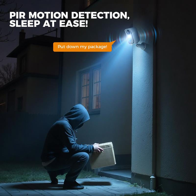2K Wireless Outdoor Security Camera – 5200Mah Battery Powered, AI Motion Detection, Full-Color Night Vision, Two-Way Audio, IP65 Waterproof, 30‑Day Free Cloud Trial, Ios/Android Compatible