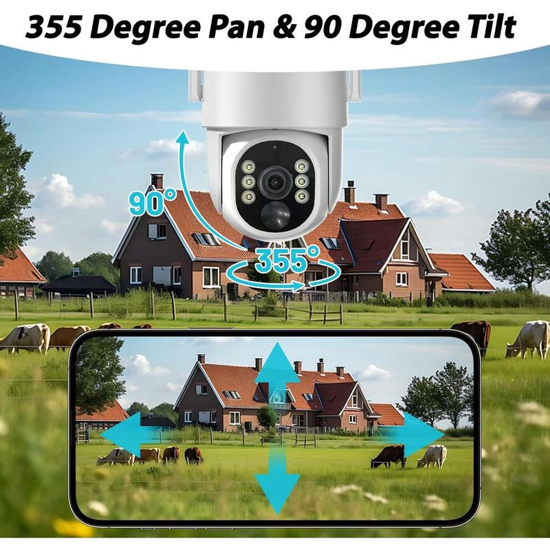 4G LTE Cellular Solar Security Camera Wireless Outdoor, 2K Cameras for Home Security, No Wifi Security Camera Solar Powered, Color Night Vision, Human Detection, Include SIM Card