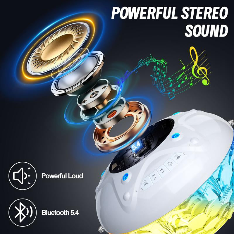 3 in 1 Bluetooth Pool Speaker with Pool Fountain Light, 10000Mah Floating Pool Speaker, IP68 Waterproof Hot Tub Speakers, Loud Sound, BT5.4,24H Playtime Rechargeable Pool Water Fountain, White