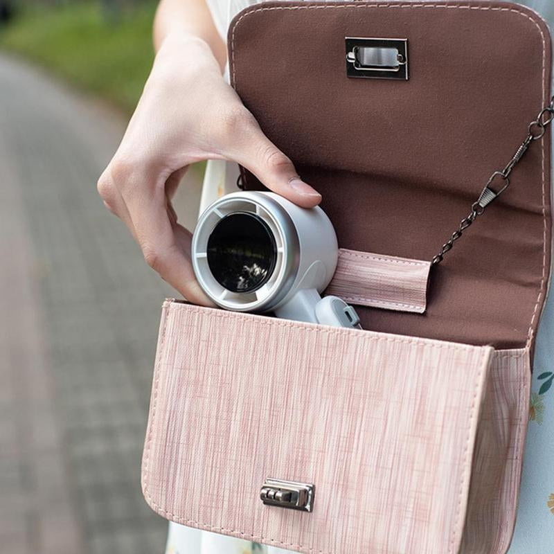 Portable Handheld Turbofan, Rechargeable 5-Speed Wind Adjustment Cooling Fan Suitable for Outdoor Activities and Travel