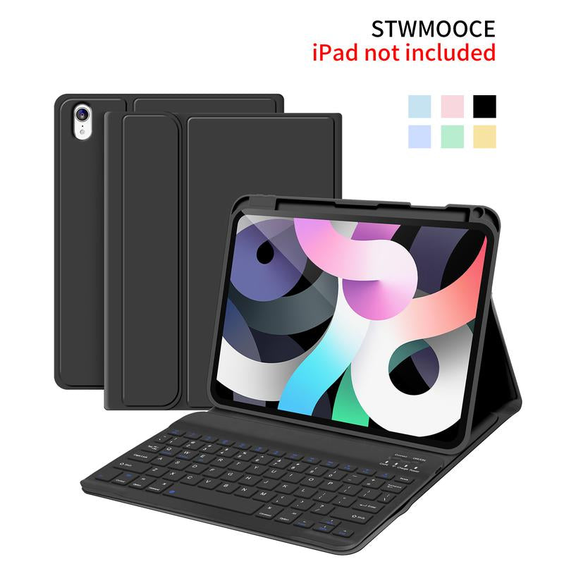 STWMOOCE Ipad Keyboard Case with Pencil Holder for 10.2" 7/8/9Th Gen, 10.9" 10Th Gen Ipad/Air4/5Th,11" Air(M2/M3)/Pro 2/3/4Th/A16 -Wireless Pink Cover