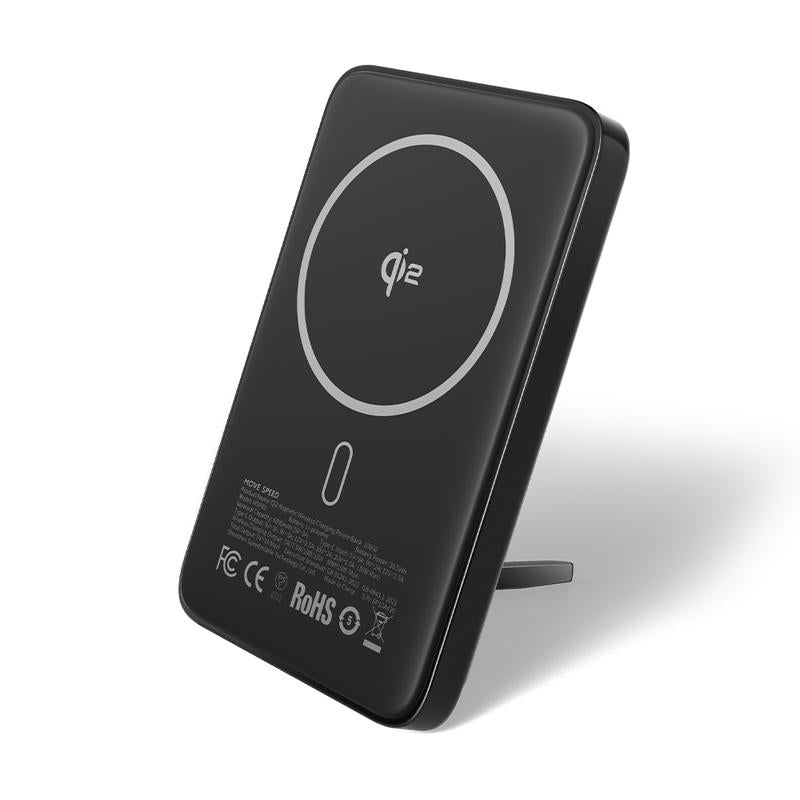 MOVE SPEED Qi2 Certified Magsafe Battery Pack, Kickstand 10,000Mah 15W Ultra-Fast Charging Portable Charger, Ergonomic Design, 30W USB-C Magslim Charger with Cable for Iphone 16/15/14/13/12,Father'S Day Gift