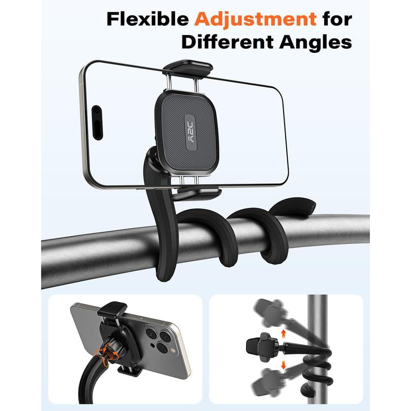 Flexible Phone Holder for Treadmill, Spin Bike, Stroller, Shopping Cart, Desk, Portable Gooseneck 16.5” Long Arm Phone Mount for 4.7”-6.9" Smartphones