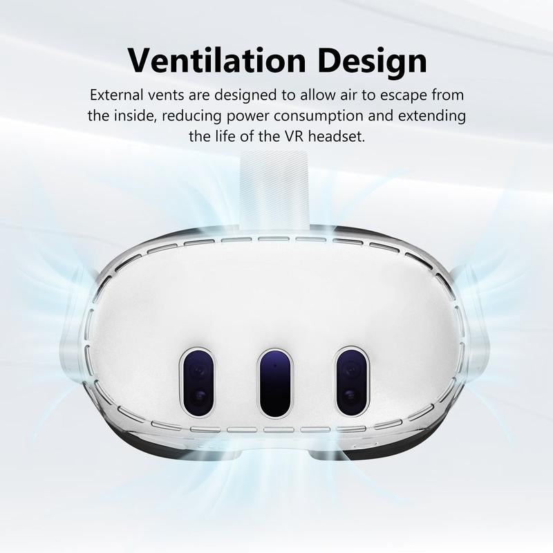 Nova Design Transparent VR Shell Protective Cover for Meta Quest 3 – Scratch-Proof, Drop-Proof, Waterproof Polycarbonate Case for Full Headset Protection