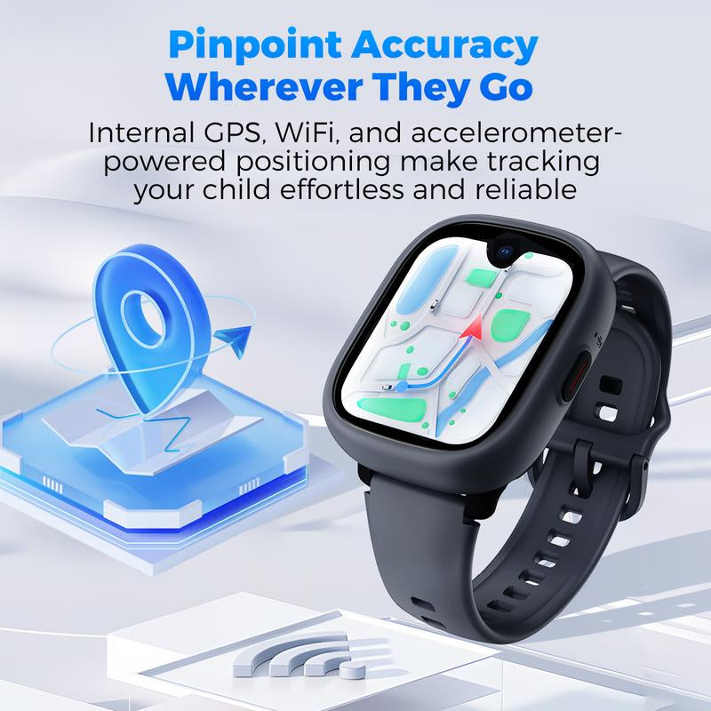 Miro Kids 4G Cellular Watch GPS Tracking as Smartphone Use - Waterproof, In-Class Mode, Supports 4 Modes & 8+ Bands, MIRO-W1 Model - Card