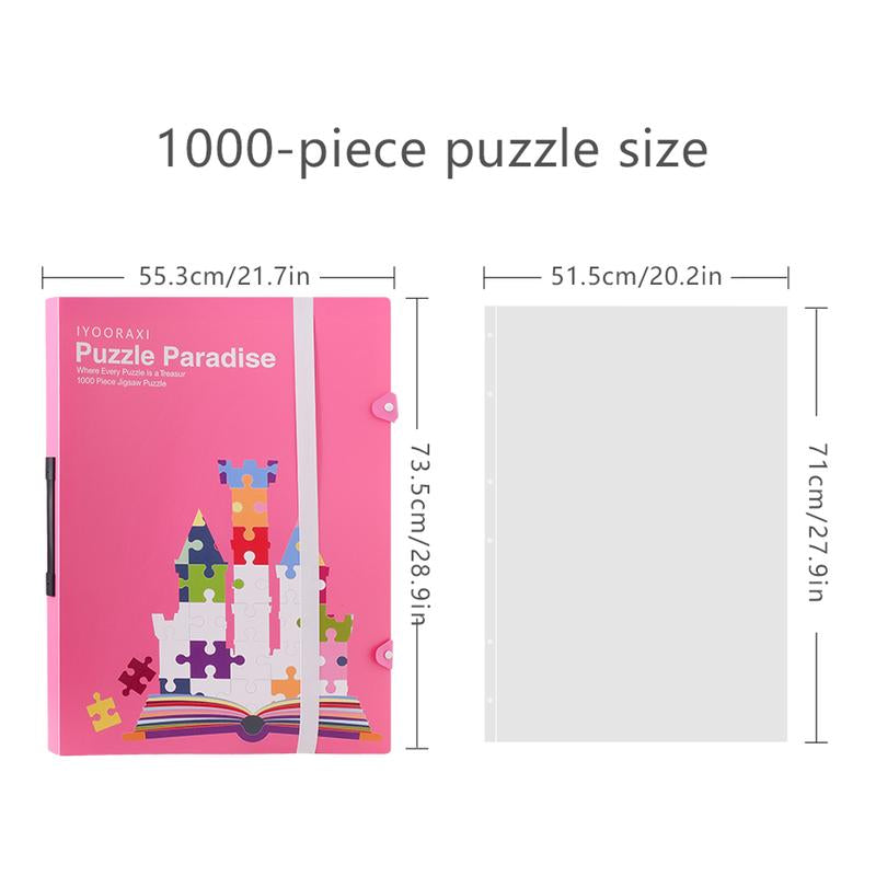 Art Collection Puzzle Storage Folder for 1000-Pieces: Large Capacity Jigsaw Puzzles Organizer Portable with 20 Pockets, Dustproof & Protective Puzzle Accessory Maximum Installable Capacity 20.2In*27.9In/51.5Cm*71Cm