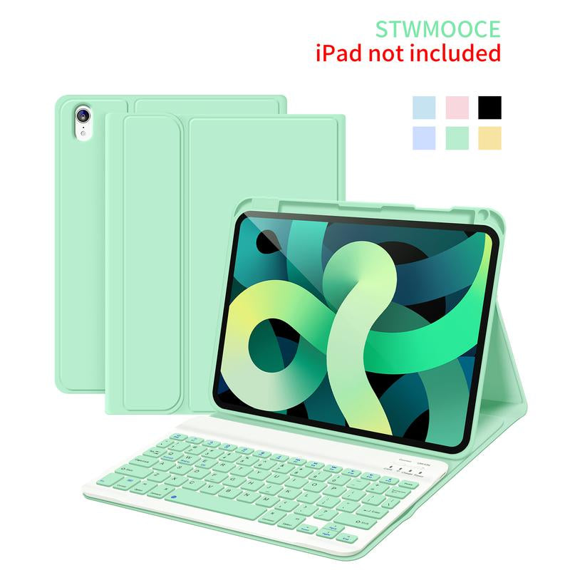 STWMOOCE Ipad Keyboard Case with Pencil Holder for 10.2" 7/8/9Th Gen, 10.9" 10Th Gen Ipad/Air4/5Th,11" Air(M2/M3)/Pro 2/3/4Th/A16 -Wireless Pink Cover