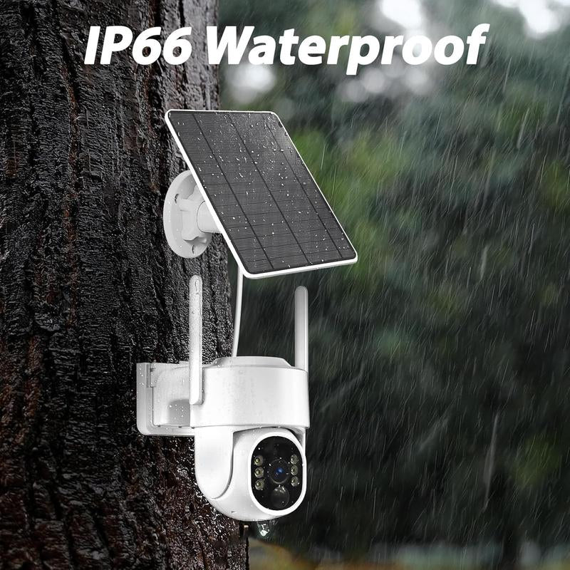4G LTE Cellular Solar Security Camera Wireless Outdoor, 2K Cameras for Home Security, No Wifi Security Camera Solar Powered, Color Night Vision, Human Detection, Include SIM Card