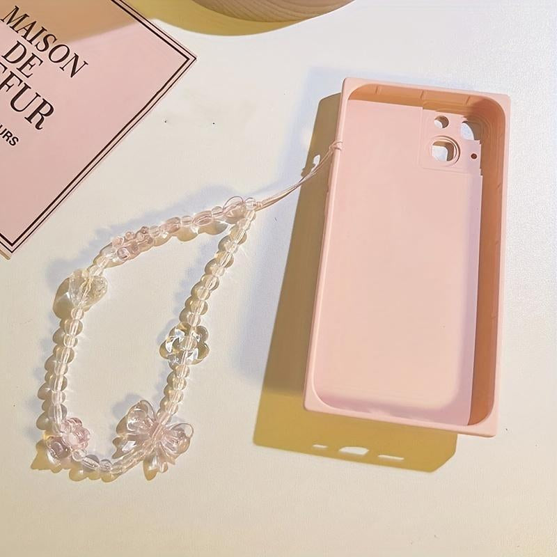 Adorable Pink Bear-Themed Phone Lanyard with a Love Bow - a Fashionable and Secure Hands-Free Accessory. Smartphone Cellphone