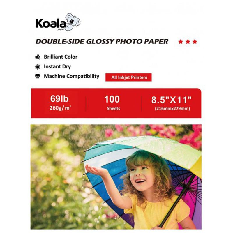 Koala Glossy Photo Paper Bundle – 3 Types (115Gsm/180Gsm/260Gsm Double-Sided) – 100 Sheets Each – Inkjet Printer Compatible"