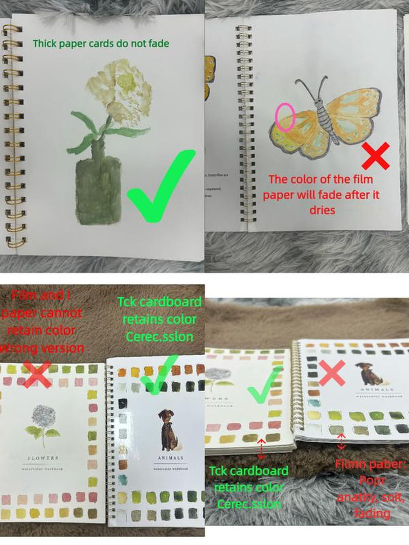 Beginner-Friendly Birds Watercolor Workbooks, Art Craftspainting Supplies, Water Color Book for Kids Adults Teens(Animals)