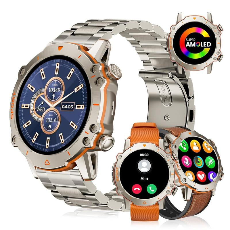 W&O Wireless Smartwatches , Full Touch Display, Weather Forecasts, Remote Camera Control, Music Management - USB Rechargeable, for Android & for Iphone - Perfect Christmas and New Year Gift