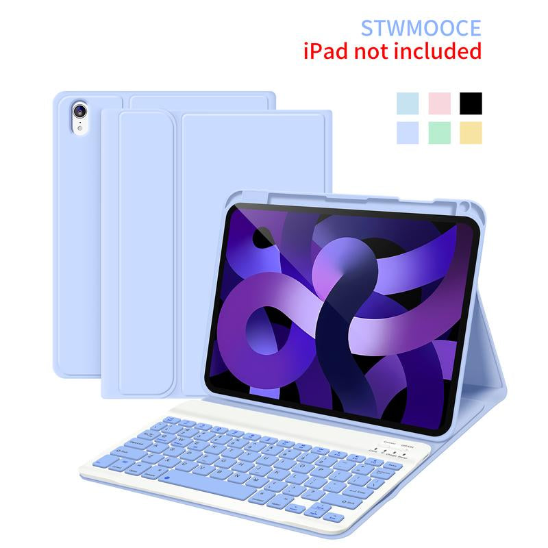 STWMOOCE Ipad Keyboard Case with Pencil Holder for 10.2" 7/8/9Th Gen, 10.9" 10Th Gen Ipad/Air4/5Th,11" Air(M2/M3)/Pro 2/3/4Th/A16 -Wireless Pink Cover