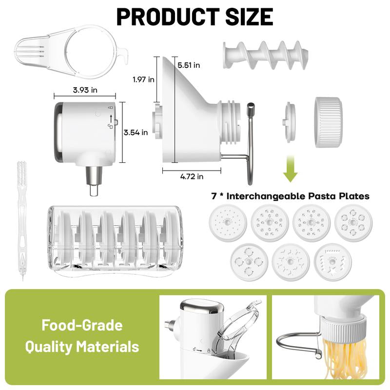Gvode Pasta Press Attachment for Kitchenaid Stand Mixers with 7 Interchangeable Pasta Plates & Pasta Extruder Accessories