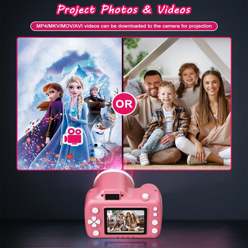 Children'S Camera Toys for Boys and Girls Aged 3-12, Toddler Camera with Projector, 4K HD Selfie Digital Video Camera, Downloadable Music, Best Holiday Gift. Video Creator, Photo Creator, Children'S Vlog Maker, Children'S Memory Recorder