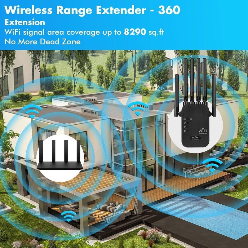 Wifi Extender, 300 Mbps Dual Band (5Ghz/2.4Ghz) Signal Booster, Repeater with Ethernet Port for Home, Gifts Wifi Extender Wifi Portable Range Indoor