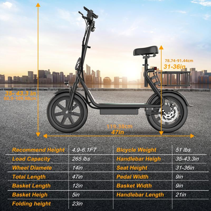 Electric Scooter, 500W Motor, Top Speed 22 MPH, Long Battery Life, 22-28 Miles per Charge, LCD Display, Dual Braking System Commuter Scooter for Adults