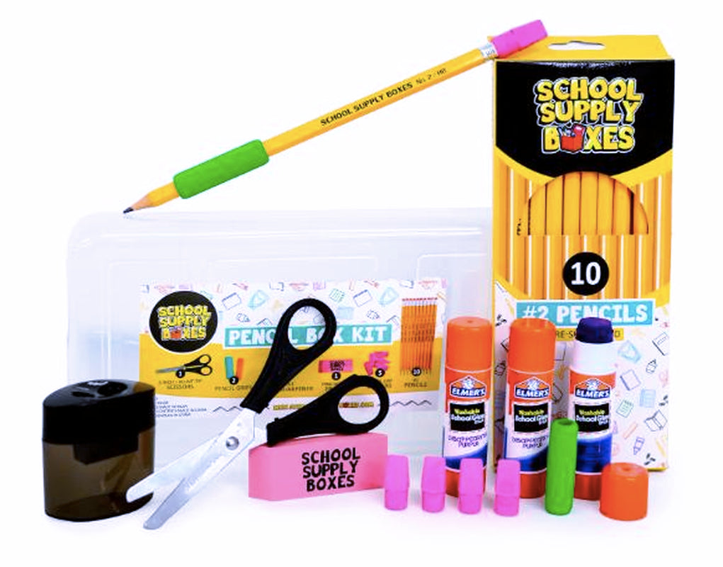 Back to School Supply Box Grades K-5 - School Supply Kit Back to School Essentials - 32 Pieces
