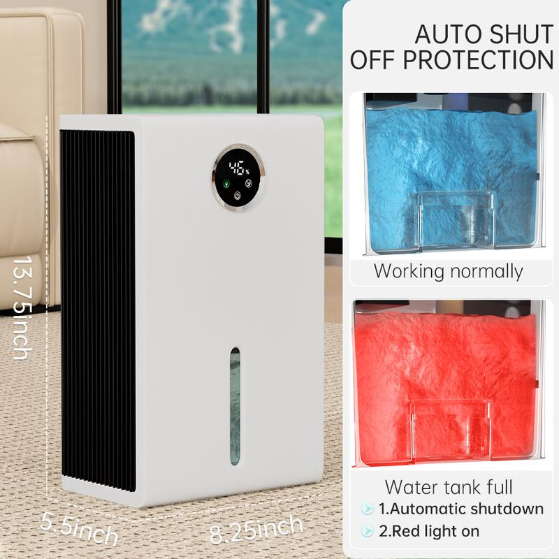 Portable Smart Dehumidifier,Air Purification with 7 Color LED Lights &Touch Screen, Ultra-Quiet Energy-Saving for Home Bedrooms Office Large Spaces