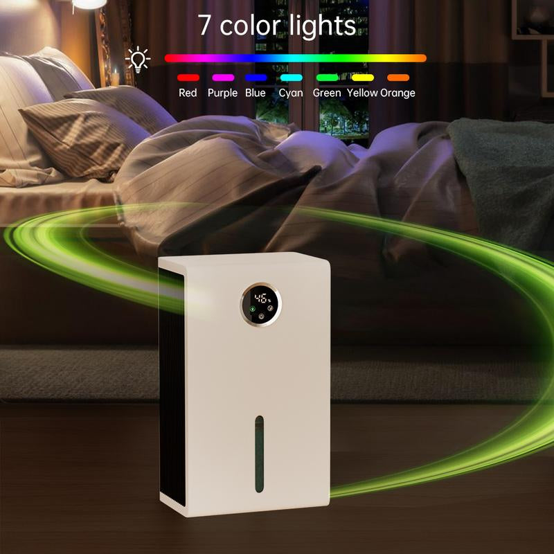 Portable Smart Dehumidifier,Air Purification with 7 Color LED Lights &Touch Screen, Ultra-Quiet Energy-Saving for Home Bedrooms Office Large Spaces