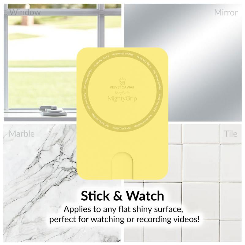 Velvet Caviar Yellow Mightygrip Magsafe Mount - Suction Cup Phone Case Mount Compatible with Magsafe Devices Only - Magnetic Silicone Grip
