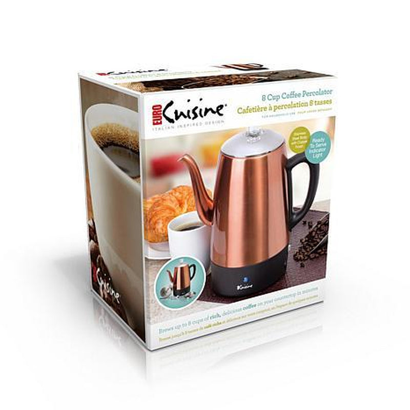Eurocuisine Electric Percolator - 8-Cup in Copper Finish