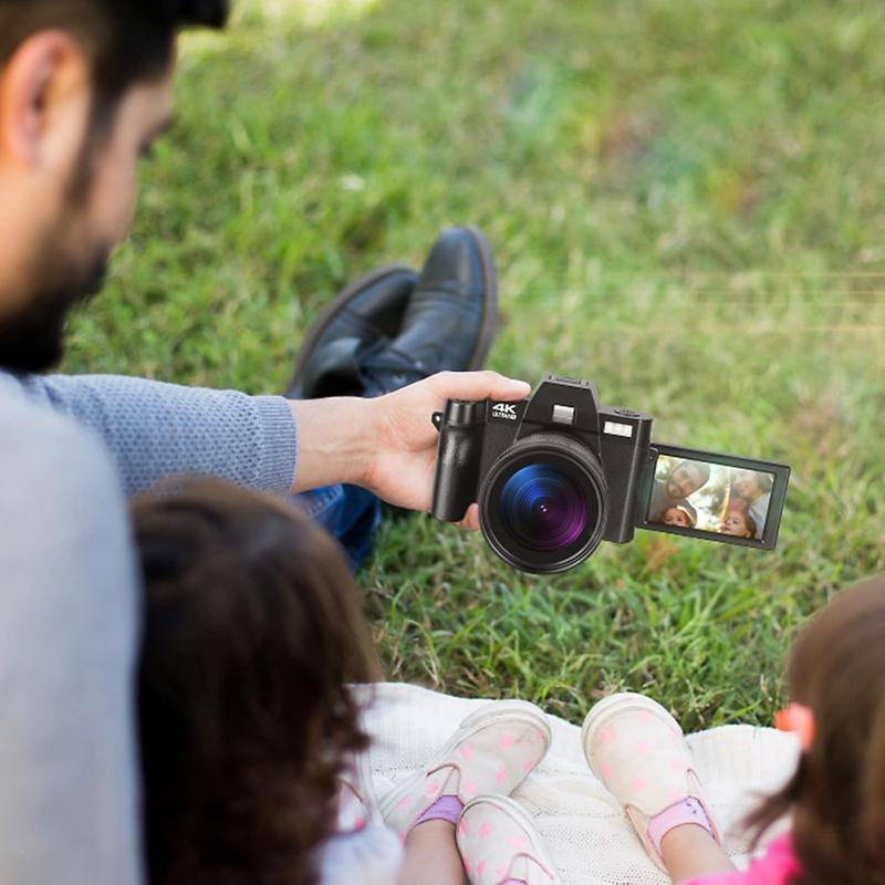 4K Digital Cameras for Photography, 48MP Vlogging Camera for Youtube with Wifi, 180° Flip Screen Compact Camera with Flash