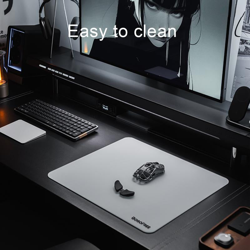 GOGOFREE Premium Tempered Glass Mouse Pad - Ultra-Smooth Gaming & Office Surface, Non-Slip Base, Durable & Easy to Clean - Ideal for Gamers & Professionals