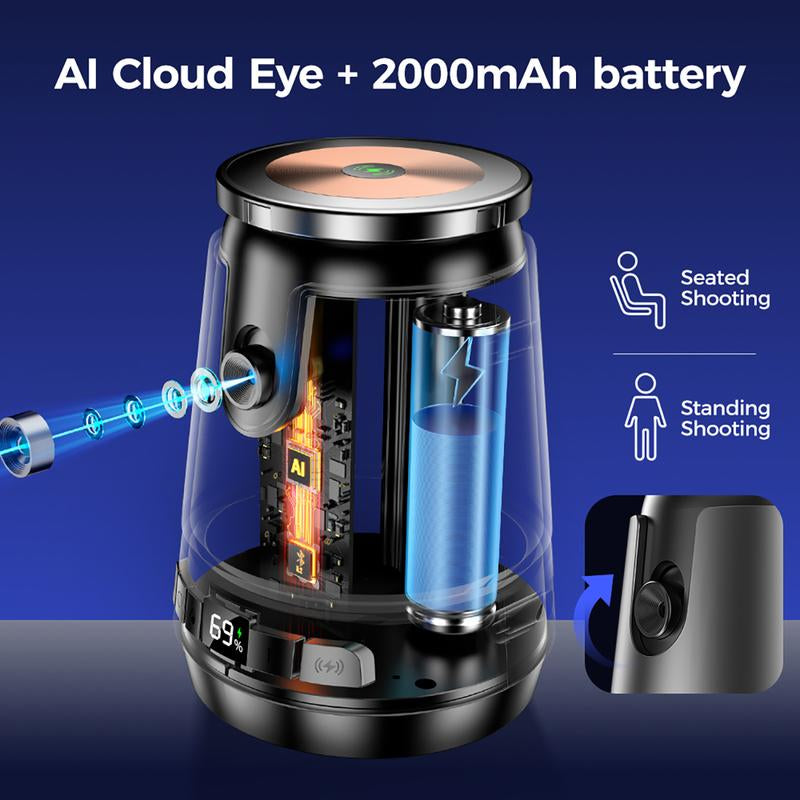 2025 New Upgraded 4-In-1 Auto Face Tracking Magsafe Selfie Stick and Wireless Charger Stand, 360 ° Rotation, Built in 2000Mah Battery, with Gesture Control Function,For Iphone&Android Selfie/Video Recording/Live Stream/Vlog