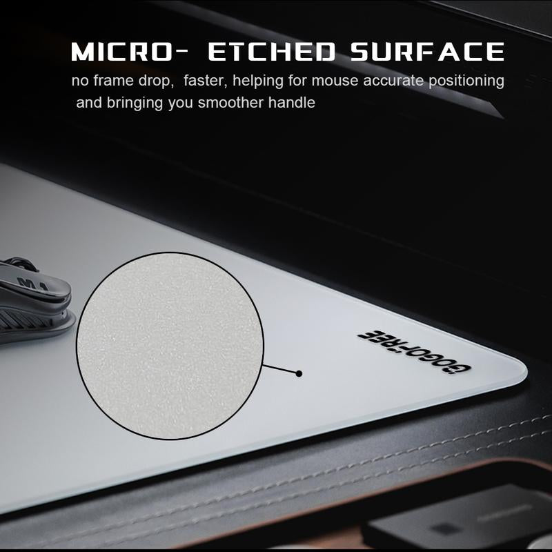 GOGOFREE Premium Tempered Glass Mouse Pad - Ultra-Smooth Gaming & Office Surface, Non-Slip Base, Durable & Easy to Clean - Ideal for Gamers & Professionals