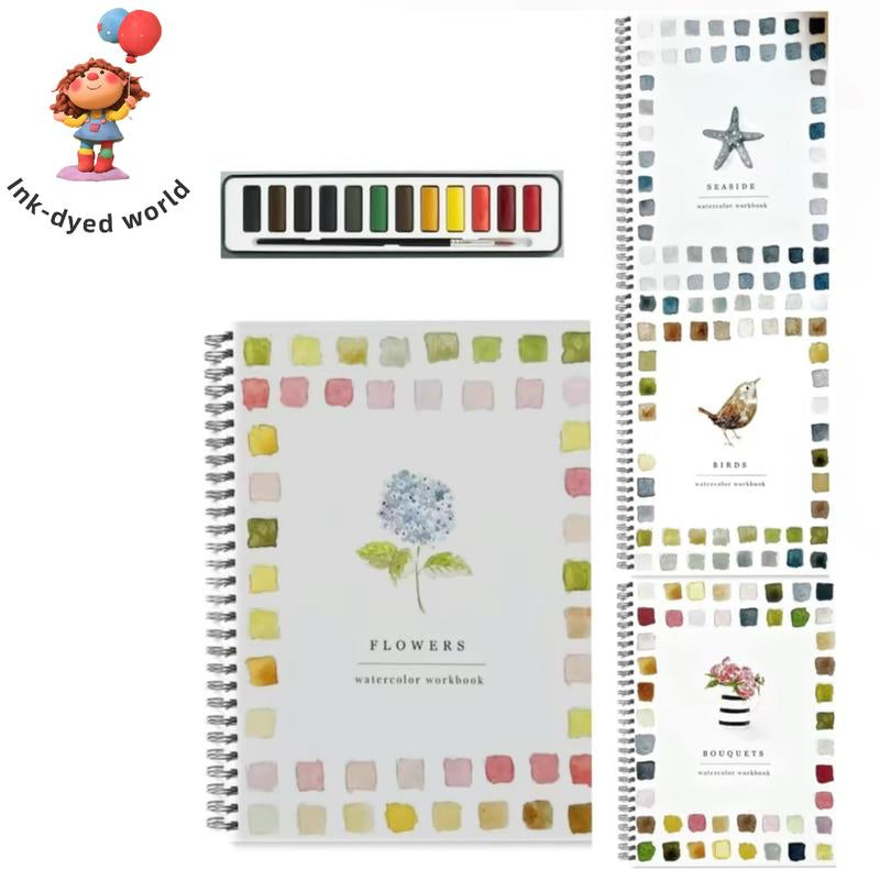 Beginner-Friendly Birds Watercolor Workbooks, Art Craftspainting Supplies, Water Color Book for Kids Adults Teens(Animals)