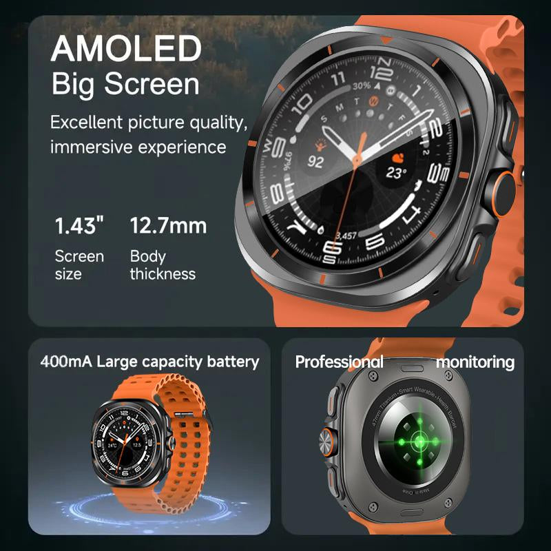 W&O Wireless Smartwatches , Full Touch Display, Weather Forecasts, Remote Camera Control, Music Management - USB Rechargeable, for Android & for Iphone - Perfect Christmas and New Year Gift